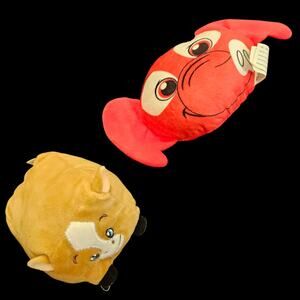 Kellytoy Squishmallow Minis Lot – Corgi & Red Elephant Plush Set